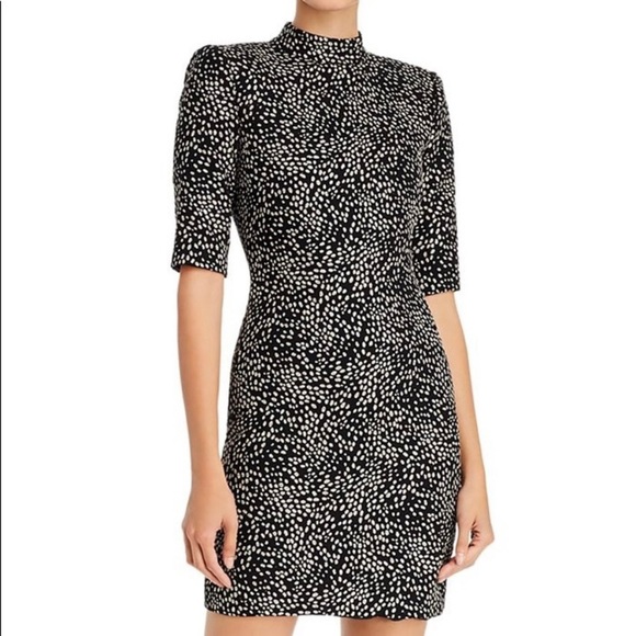 Alice + Olivia Dresses & Skirts - Alice + Olivia Inka Strong-Shoulder Mock Neck Black Dress NWT Size 0